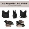 imageBaggallini Criss Cross 10x11 Crossbody Women Lightweight WaterResistant Nylon Travel Bag WRFID ampamp Quick Access PocketsBlack Zebra Emboss