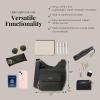 imageBaggallini Criss Cross 10x11 Crossbody Women Lightweight WaterResistant Nylon Travel Bag WRFID ampamp Quick Access PocketsCharcoal