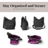 imageBaggallini Criss Cross 10x11 Crossbody Women Lightweight WaterResistant Nylon Travel Bag WRFID ampamp Quick Access PocketsCharcoal