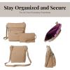 imageBaggallini Pocket Crossbody Bags for Women 8x8 Small Lightweight Durable Nylon Waterresistant Travel Purse WRfid WristletBeigeBrown