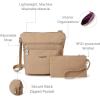 imageBaggallini Pocket Crossbody Bags for Women 8x8 Small Lightweight Durable Nylon Waterresistant Travel Purse WRfid WristletBeigeBrown