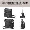 imageBaggallini Pocket Crossbody Bags for Women 8x8 Small Lightweight Durable Nylon Waterresistant Travel Purse WRfid WristletBlack Diamond P