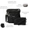 imageBaggallini Pocket Crossbody Bags for Women 8x8 Small Lightweight Durable Nylon Waterresistant Travel Purse WRfid WristletBlack Quilt