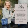 imageBaggallini Pocket Crossbody Bags for Women 8x8 Small Lightweight Durable Nylon Waterresistant Travel Purse WRfid WristletInk Hydrangea