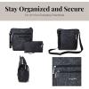 imageBaggallini Pocket Crossbody Bags for Women 8x8 Small Lightweight Durable Nylon Waterresistant Travel Purse WRfid WristletMidnight Blossom