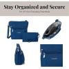 imageBaggallini Pocket Crossbody Bags for Women 8x8 Small Lightweight Durable Nylon Waterresistant Travel Purse WRfid WristletPacific