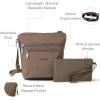 imageBaggallini Pocket Crossbody Bags for Women 8x8 Small Lightweight Durable Nylon Waterresistant Travel Purse WRfid WristletPortobello