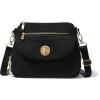 imageBaggallini Calais Crossbody Bags for Women 10x7 Lightweight WaterResistant Travel PurseRFID ProtectionampampInterior OrganizationBlack  Gold Hardware