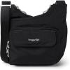 imageBaggallini Criss Cross 10x11 Crossbody Women Lightweight WaterResistant Nylon Travel Bag WRFID ampamp Quick Access PocketsBlack With Sand Lining