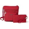 imageBaggallini Pocket Crossbody Bags for Women 8x8 Small Lightweight Durable Nylon Waterresistant Travel Purse WRfid WristletApple