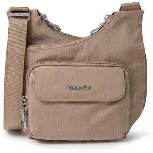 imageBaggallini Criss Cross 10x11 Crossbody Women Lightweight WaterResistant Nylon Travel Bag WRFID ampamp Quick Access PocketsBeach