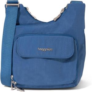 imageBaggallini Criss Cross 10x11 Crossbody Women Lightweight WaterResistant Nylon Travel Bag WRFID ampamp Quick Access PocketsLapis
