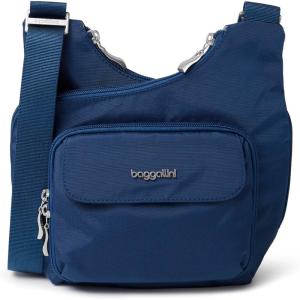 imageBaggallini Criss Cross 10x11 Crossbody Women Lightweight WaterResistant Nylon Travel Bag WRFID ampamp Quick Access PocketsPacific