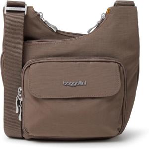 imageBaggallini Criss Cross 10x11 Crossbody Women Lightweight WaterResistant Nylon Travel Bag WRFID ampamp Quick Access PocketsPortobello