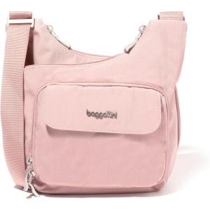 imageBaggallini Criss Cross 10x11 Crossbody Women Lightweight WaterResistant Nylon Travel Bag WRFID ampamp Quick Access PocketsWoodrose