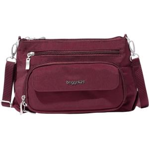 imageBaggallini Original Everyday 11x 75 Crossbody Bags for Women RFID Protected Washable Lightweight Nylon Zippered Travel PurseDark Cherry