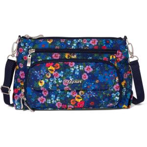 imageBaggallini Original Everyday 11x 75 Crossbody Bags for Women RFID Protected Washable Lightweight Nylon Zippered Travel PurseFlower Market