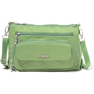 imageBaggallini Original Everyday 11x 75 Crossbody Bags for Women RFID Protected Washable Lightweight Nylon Zippered Travel PurseMoss