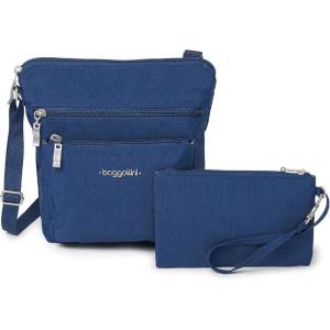 imageBaggallini Pocket Crossbody Bags for Women 8x8 Small Lightweight Durable Nylon Waterresistant Travel Purse WRfid WristletPacific