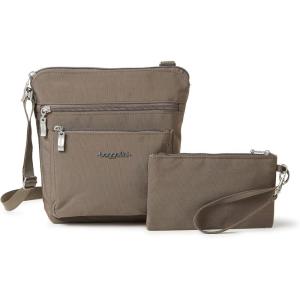 imageBaggallini Pocket Crossbody Bags for Women 8x8 Small Lightweight Durable Nylon Waterresistant Travel Purse WRfid WristletPortobello