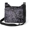 imageBaggallini Cross Over Crossbody Women 11x85 Medium Travel Bag Lightweight WaterResistant Nylon Organized Handbag PurseBlack Hydrangea