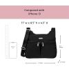 imageBaggallini Cross Over Crossbody Women 11x85 Medium Travel Bag Lightweight WaterResistant Nylon Organized Handbag PurseBlack With Sand Lining