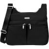 imageBaggallini Cross Over Crossbody Women 11x85 Medium Travel Bag Lightweight WaterResistant Nylon Organized Handbag PurseBlack With Sand Lining