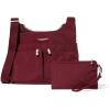 imageBaggallini Cross Over Crossbody Women 11x85 Medium Travel Bag Lightweight WaterResistant Nylon Organized Handbag PurseDark Cherry