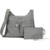 imageBaggallini Cross Over Crossbody Women 11x85 Medium Travel Bag Lightweight WaterResistant Nylon Organized Handbag PurseStone Heritage
