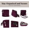 imageBaggallini Securtex AntiTheft Crossbody 825quot Small  10quot Large Travel Purse with RFID Card Slots ampamp CutResistant StrapMulberry