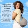 imageBaggallini Swift Crescent Crossbody Bag for Women  Lightweight 12quotx8quot Travel Purse HandbagBlite Silver Sand