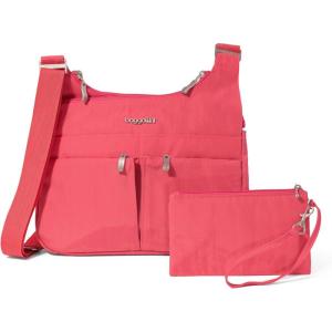 imageBaggallini Cross Over Crossbody Women 11x85 Medium Travel Bag Lightweight WaterResistant Nylon Organized Handbag PurseFlamingo
