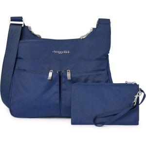 imageBaggallini Cross Over Crossbody Women 11x85 Medium Travel Bag Lightweight WaterResistant Nylon Organized Handbag PursePacific