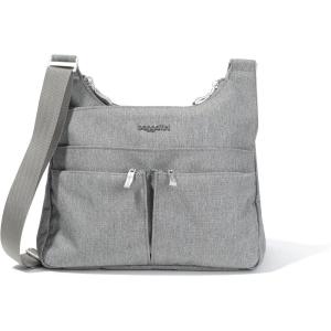 imageBaggallini Cross Over Crossbody Women 11x85 Medium Travel Bag Lightweight WaterResistant Nylon Organized Handbag PurseStone Heritage