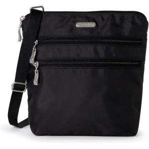 imageBaggallini Essential Crossbody Bags for Women 9x8 Organized Lightweight Washable Nylon Travel Handbag Purse wRFID ProtectionBlack