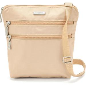 imageBaggallini Essential Crossbody Bags for Women 9x8 Organized Lightweight Washable Nylon Travel Handbag Purse wRFID ProtectionLight Khaki