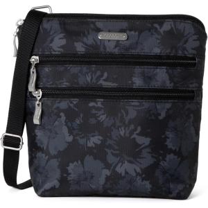 imageBaggallini Essential Crossbody Bags for Women 9x8 Organized Lightweight Washable Nylon Travel Handbag Purse wRFID ProtectionMidnight Garden