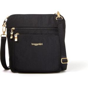 imageBaggallini Modern Pocket Crossbody Bag for Women 85quotx85quot Handbag Purse With Rfid Lightweight WaterresistantBlack W Gold Hardware