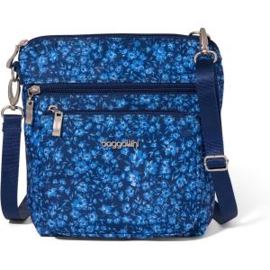 imageBaggallini Modern Pocket Crossbody Bag for Women 85quotx85quot Handbag Purse With Rfid Lightweight WaterresistantNavy Petal