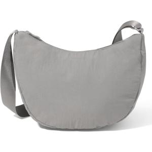 imageBaggallini Swift Crescent Crossbody Bag for Women  Lightweight 12quotx8quot Travel Purse HandbagBlite Silver Sand