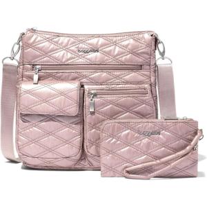 imageBaggallini Modern Everywhere Slim CrossbodyRose Metallic Quilt