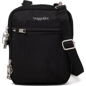 imageBaggallini Securtex Antitheft Mini Everything Crossbody Bag 63quotx825quot Rfid Locking Zippers ampamp Cutresistant StrapBlack