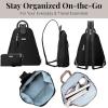 imageBaggallini Metro Backpack with RFID Phone Wristlet  9x11 Convertible Sling Bag for Women with Adjustable Shoulder StrapsBlack