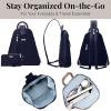 imageBaggallini Metro Backpack with RFID Phone Wristlet  9x11 Convertible Sling Bag for Women with Adjustable Shoulder StrapsNavy