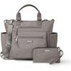 imageBaggallini 3in1 Convertible Backpack Handbag 15x12 Lightweight Travel Bag Crossbody Zippered Tote WRFID Phone WristletSterling Shimmer