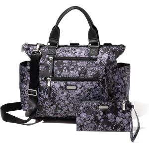imageBaggallini 3in1 Convertible Backpack Handbag 15x12 Lightweight Travel Bag Crossbody Zippered Tote WRFID Phone WristletBlack Hydrangea