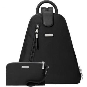 imageBaggallini Metro Backpack with RFID Phone Wristlet  9x11 Convertible Sling Bag for Women with Adjustable Shoulder StrapsBlack