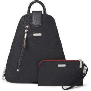 imageBaggallini Metro Backpack with RFID Phone Wristlet  9x11 Convertible Sling Bag for Women with Adjustable Shoulder StrapsBlack Cheetah