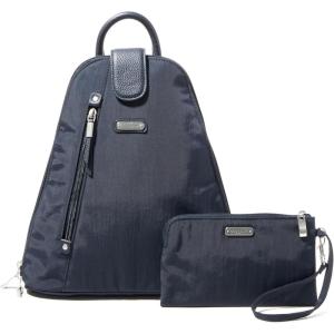 imageBaggallini Metro Backpack with RFID Phone Wristlet  9x11 Convertible Sling Bag for Women with Adjustable Shoulder StrapsFrench Navy