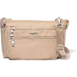 imageBaggallini Womens Pocket Belt Bag Waist Pack and CrossbodyTaupe Twill